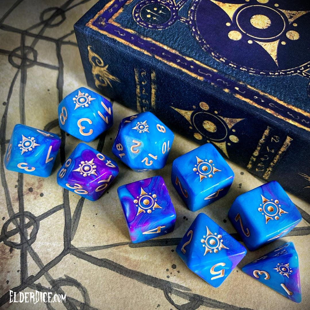 Elder Dice: Sigil of the Dreamlands Dice - Kadathian Ice Polyhedral Set