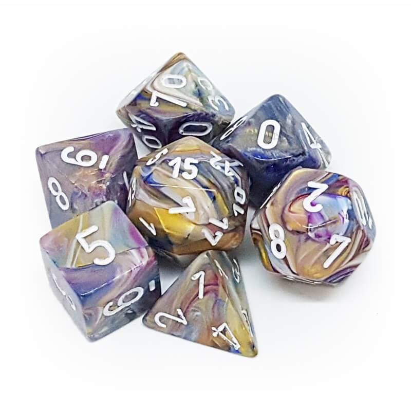 Festive - Carousel/white 7-Die Set (27440) - Chessex