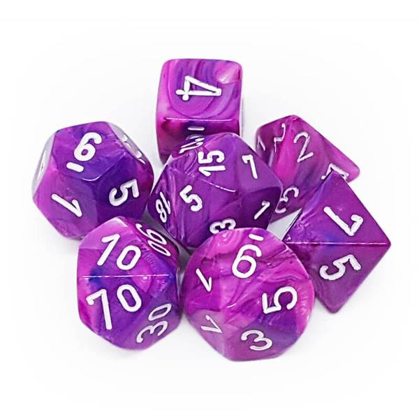 Festive - Polyhedral Violet/white 7-Die Set (27457) - Chessex
