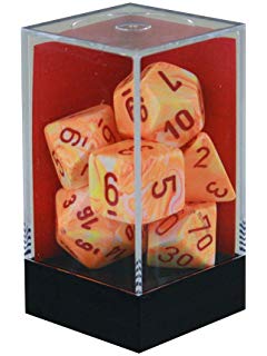 Festive - Sunburst/red 7-Die Set (27453) - Chessex