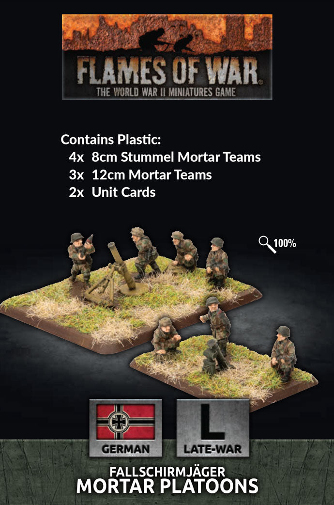 Flames of War: Fallschirmjager 8cm/12cm Mortar Platoon (x4 each Plastic) (GE769)