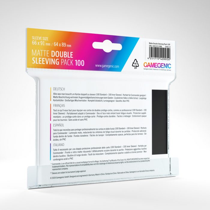 Gamegenic Matte Double Sleeving Pack 100 (black-matte)