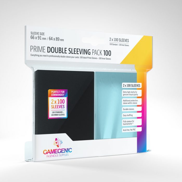 Gamegenic Prime Double Sleeving Pack 100 (black-prime)