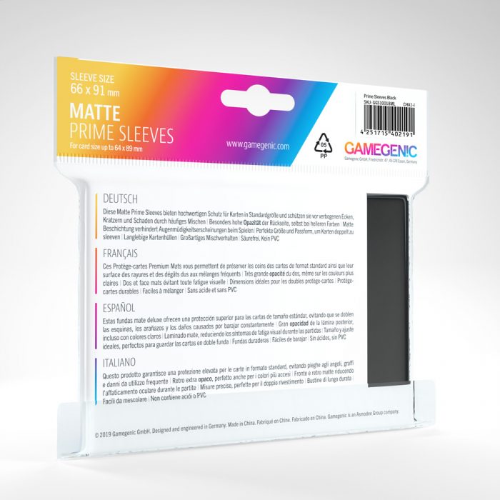 Gamegenic Matte Prime Sleeves (black)