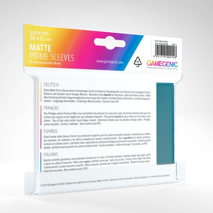Gamegenic Matte Prime Sleeves (blue)