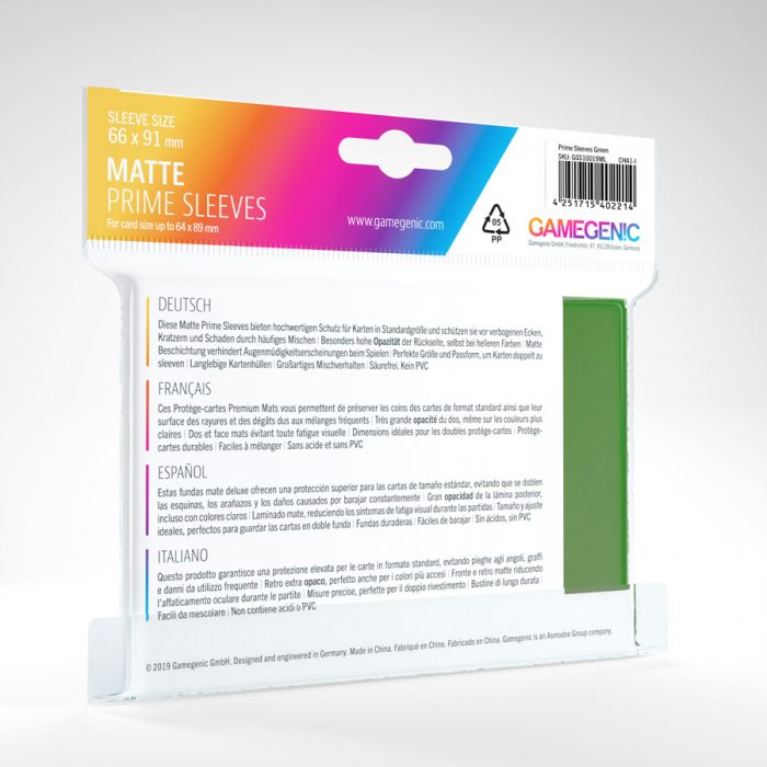 Gamegenic Matte Prime Sleeves (green)