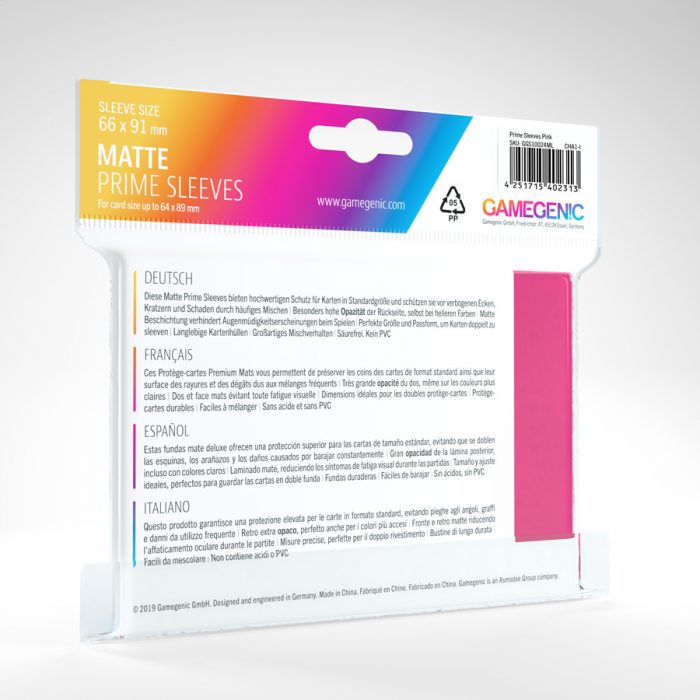 Gamegenic Matte Prime Sleeves (pink)