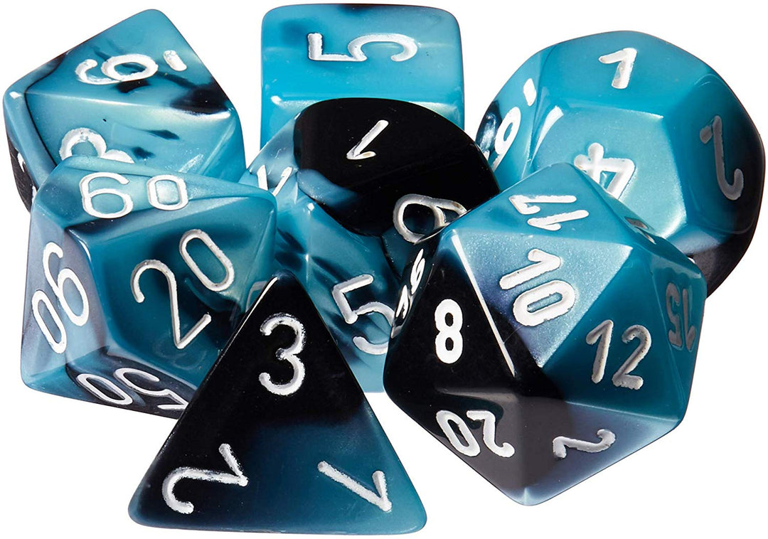 Gemini - Black-Shell/white - 7-Die Set (26446) - Chessex