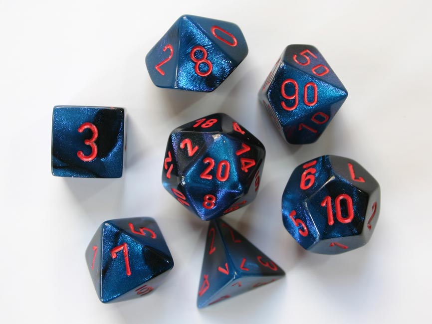 Gemini - Black-Starlight/red - 7-Die Set (26458) - Chessex