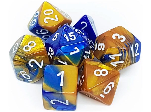 Gemini - Blue-Gold/white - 7-Die Set (26422) - Chessex