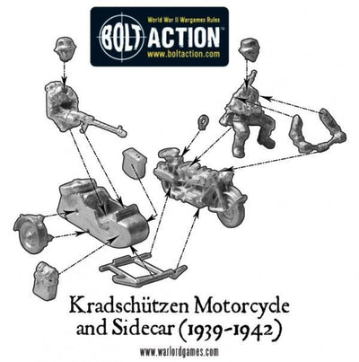 Bolt Action: Afrika Korps Kradschutzen motorcycle and sidecar