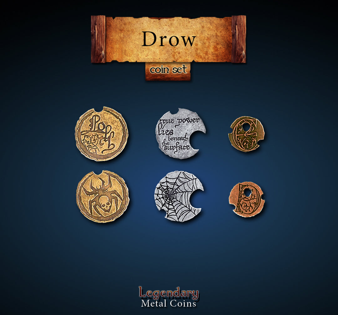Legendary Metal Coins - Drow Coin Set (Drawlab)