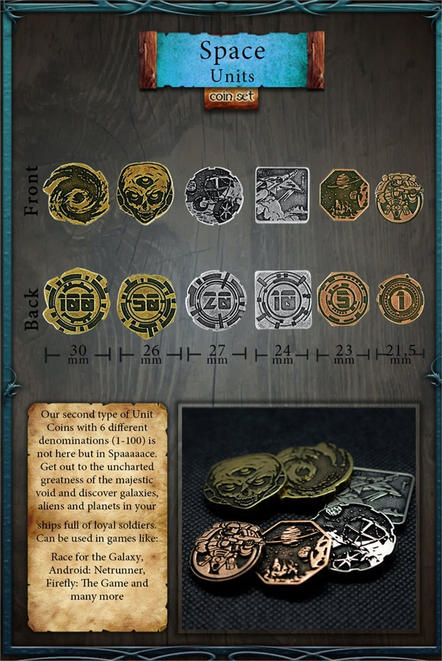 Legendary Metal Coins - Space Units Coin Set (Drawlab)