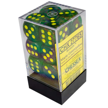 Borealis™ Maple Green/yellow Dice Block™ (12 dice) (Chessex) (27765)