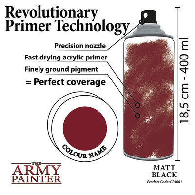 Colour Primers - Matt Black Colour Primer (The Army Painter) (CP3001)
