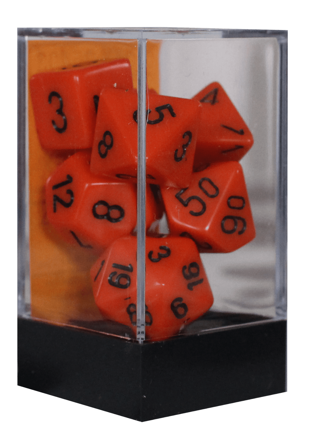 Opaque rollespilsterninger orange m/sort (25403) (Chessex)