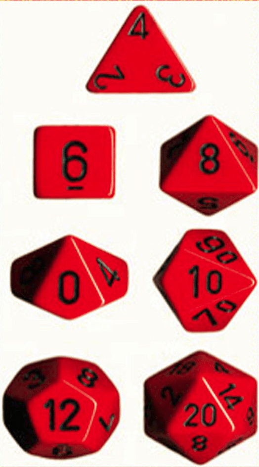Opaque rollespilsterninger rød m/sort (25414) (Chessex)