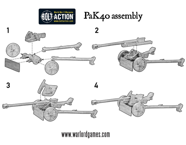 Bolt Action: German Heer 75mm Pak 40 anti-tank gun (Winter)