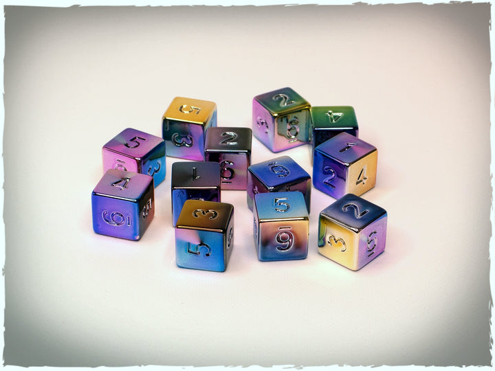 Rainbow d6 dice set, 12 pcs (Deep-Cut Studio)