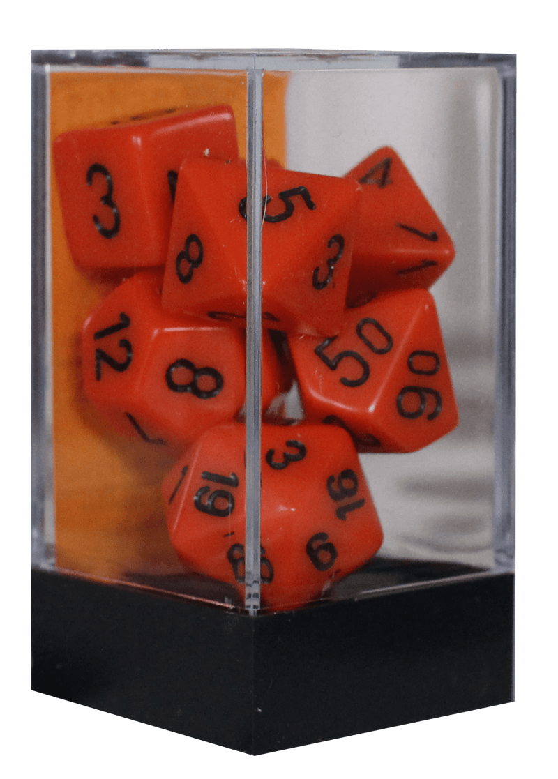 Opaque rollespilsterninger orange m/sort (25403) (Chessex)
