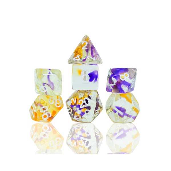 Sirius Dice - Violet Swirl Poly Set