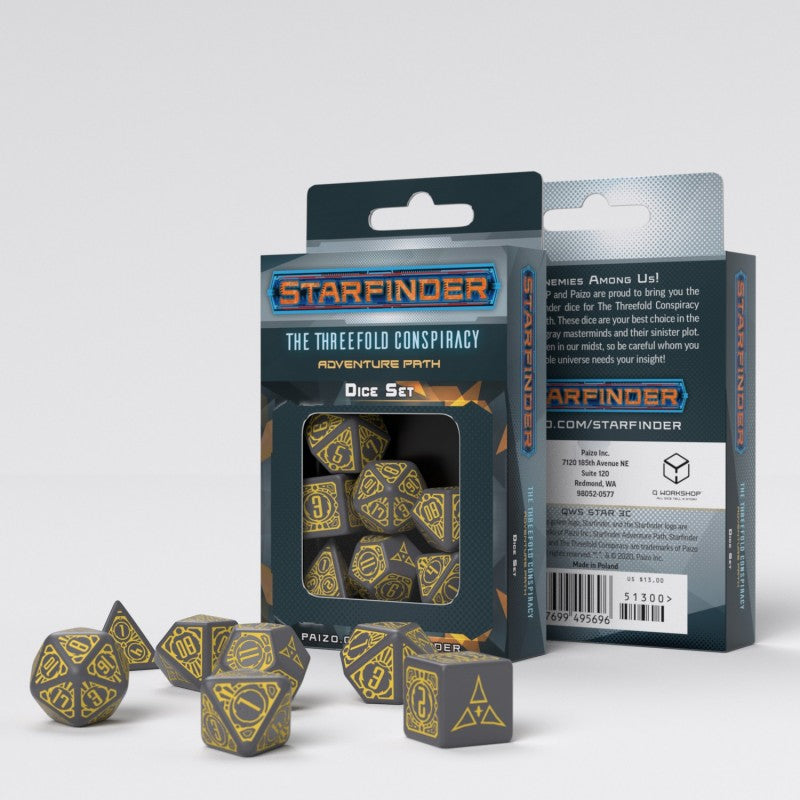 Starfinder Threefold Conspiracy Dice Set (7) (Q-Workshop) (STAR3C)