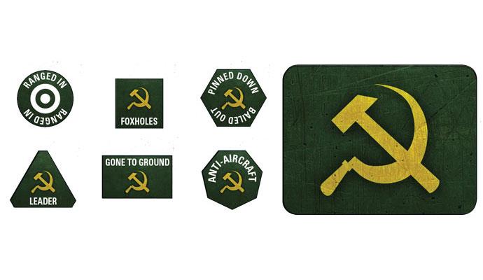Flames of War: Soviet LW Tokens (x20) & Objectives (x2) (SU903)