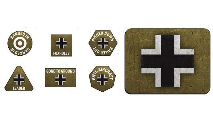 Flames of War: German LW Tokens (x20) & Objectives (x2) (GE905)