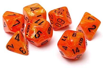 Vortex Polyhedral 7-Die Set Orange/black (Chessex) (27433)