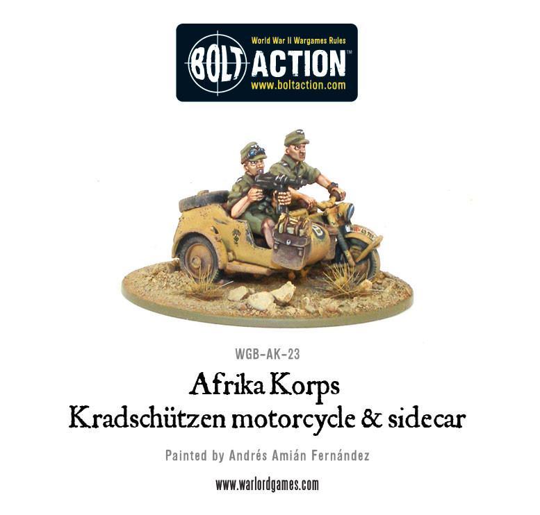 Bolt Action: Afrika Korps Kradschutzen motorcycle and sidecar