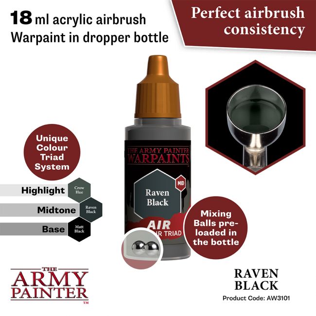 Warpaints Air: Raven Black (The Army Painter) (AW3101) (2)