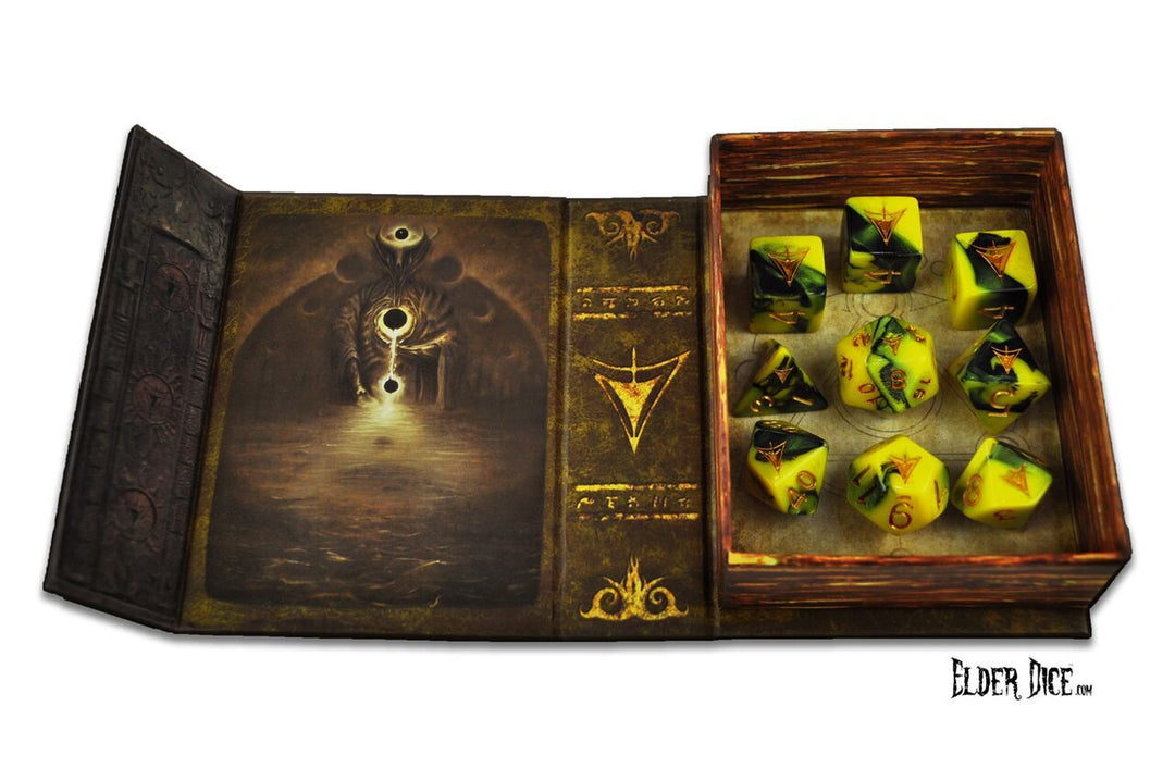 Elder Dice: Yellow Sign Polyhedral Set