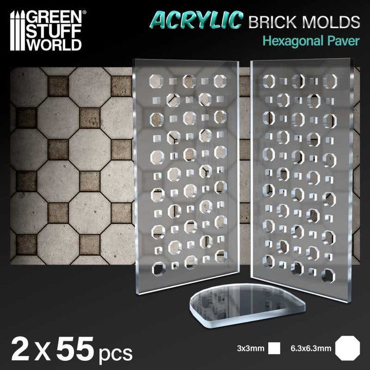 Acrylic molds - Octagon Paving Brick (Green Stuff World)