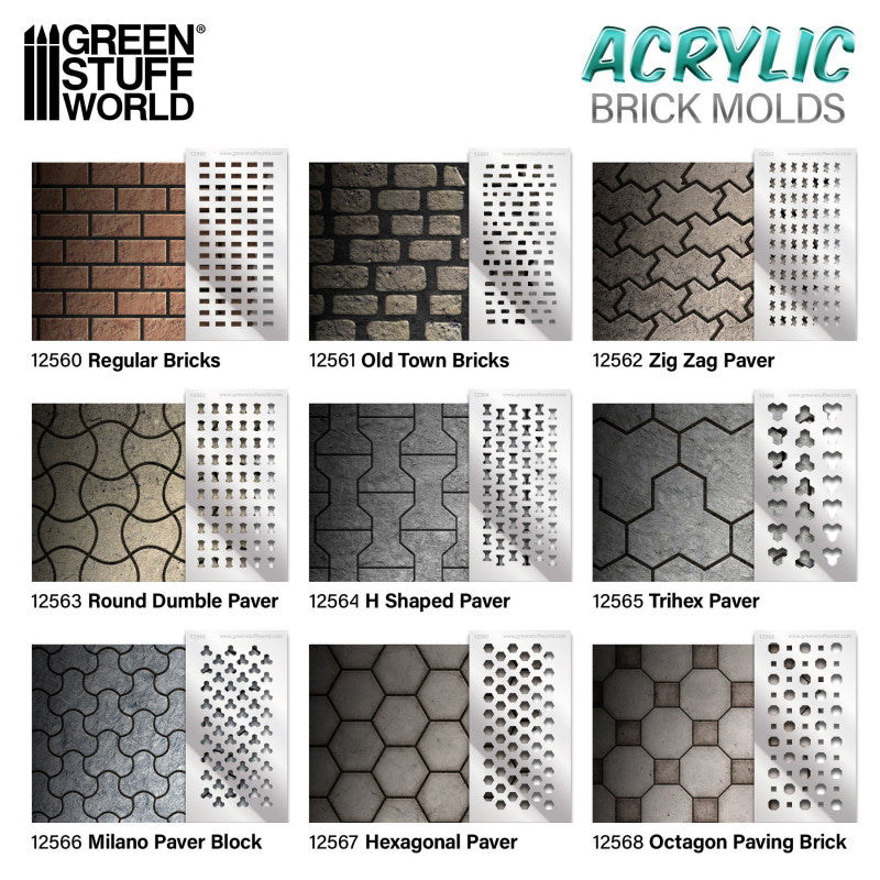 Acrylic molds - Old Bricks (Green Stuff World)