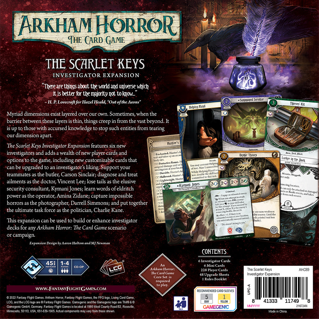 Arkham Horror LCG: The Scarlet Keys Investigator Expansion