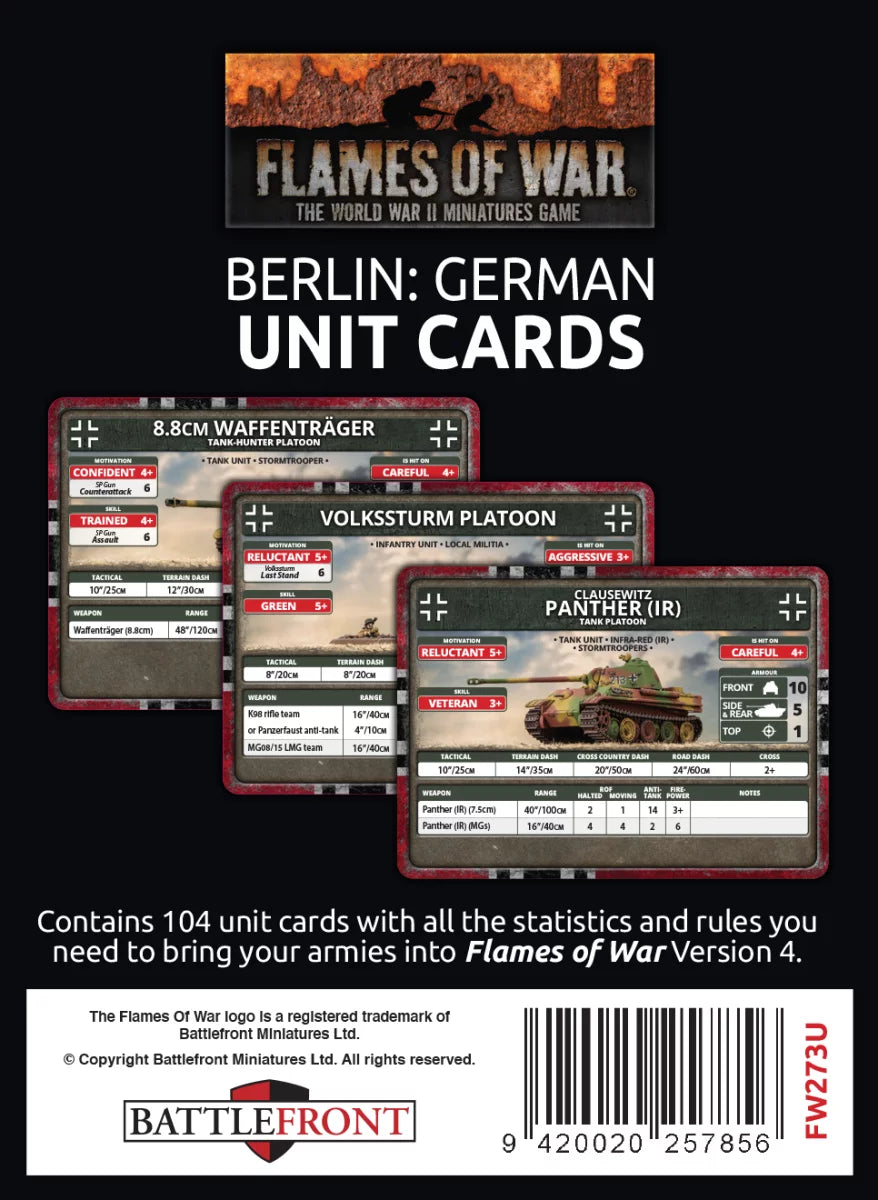 Flames of War: Berlin - German Unit Cards (FW273U)