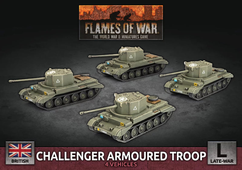 Flames of War: Challenger Armoured Troop (4x Plastic) (BBX72)