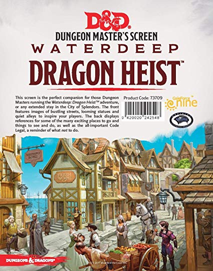 Dungeons & Dragons (5th Edition):  Waterdeep Dragon Heist - DM Screen