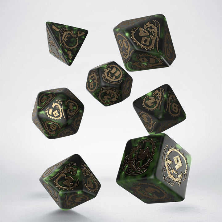 Dragons Dice Set: Nephrite (7) (Q-Workshop) (SDRA06)