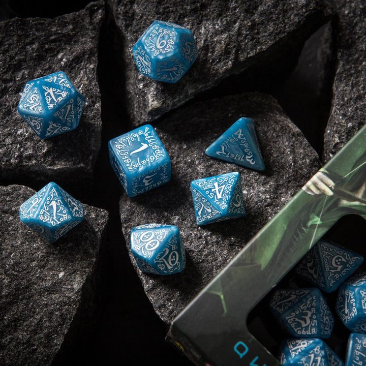 Elvish Glacier & white Dice Set (7) (Q-Workshop) (SELV1R)