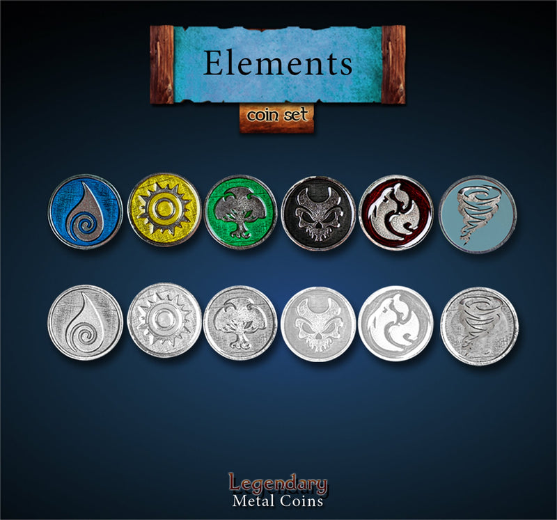 Legendary Metal Coins - Elements Metal Coin Pack (Drawlab)