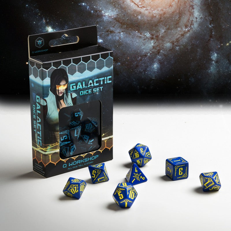 Galactic Navy & Yellow Dice Set (7) (Q-Workshop) (SGAL45)