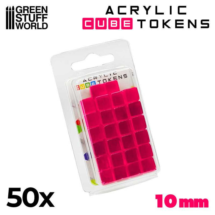 Gaming Tokens - Pink Cubes 10mm (Green Stuff World)