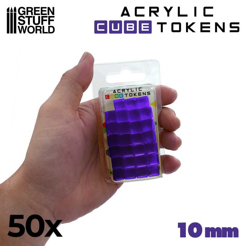 Gaming Tokens - Purple Cubes 10mm (Green Stuff World)