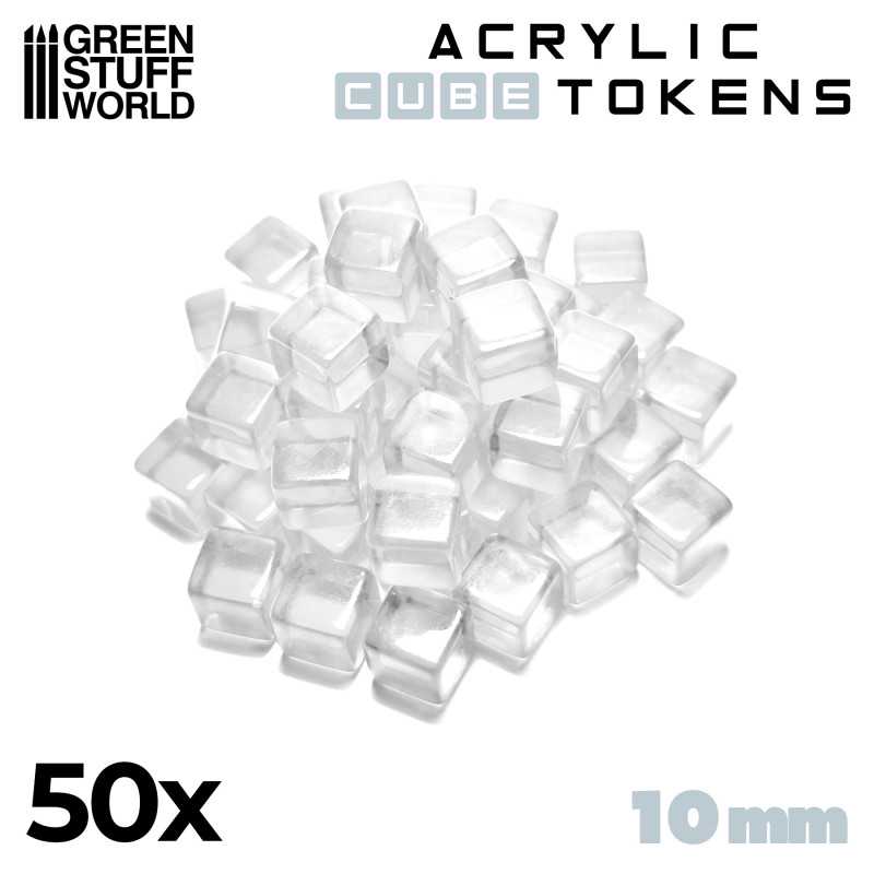 Gaming Tokens - Transparent Cubes 10mm (Green Stuff World)