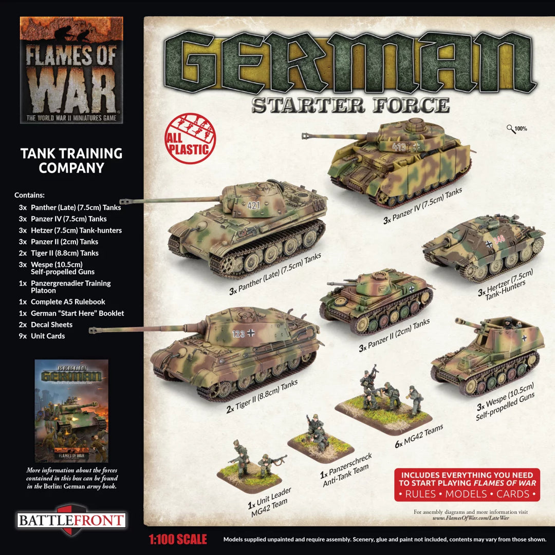 Flames of War: German Tank Training Company (Plastic) (GEAB25)