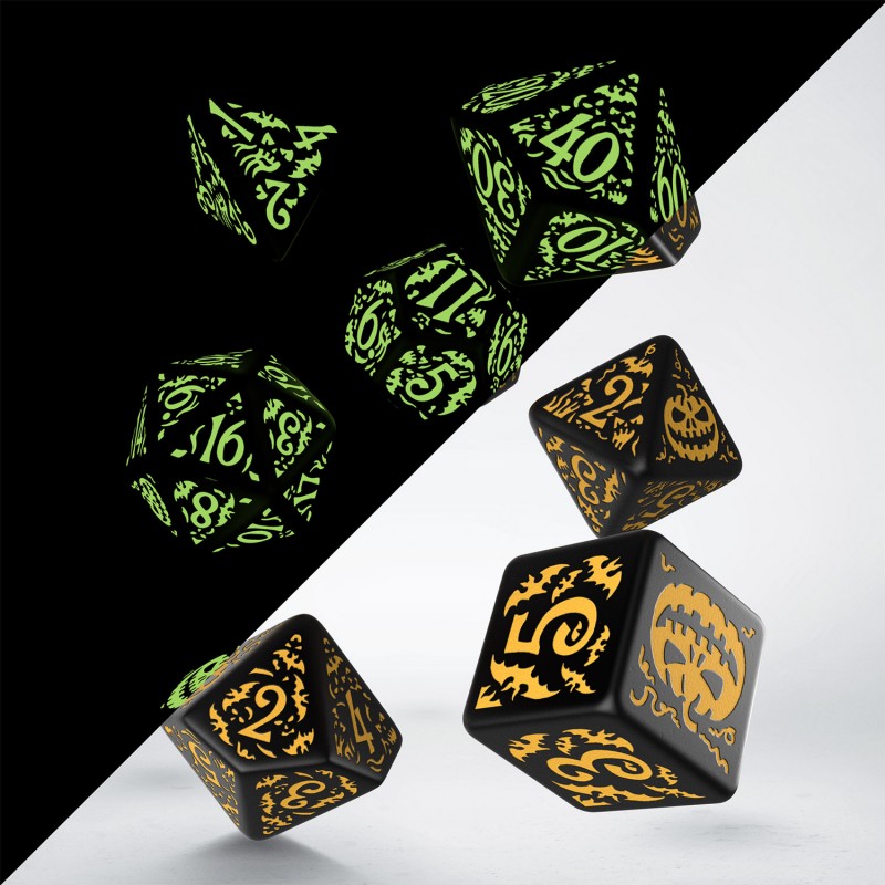 Halloween Pumpkin - Jack O’Lantern Dice Set (Q-Workshop) (SHAP02)