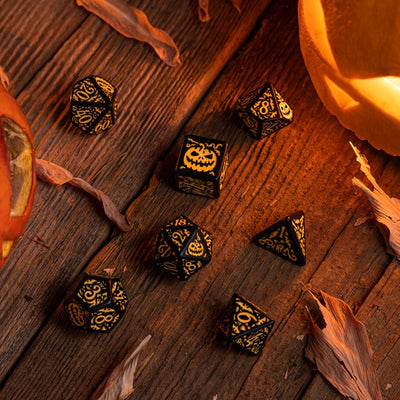 Halloween Pumpkin - Jack O’Lantern Dice Set (Q-Workshop) (SHAP02)