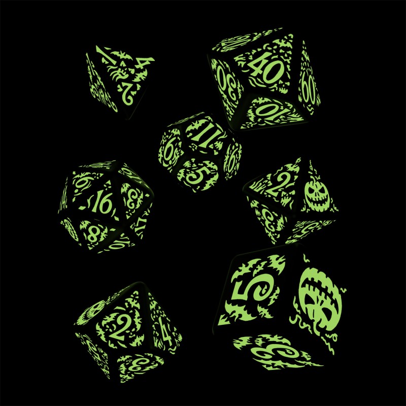 Halloween Pumpkin - Jack O’Lantern Dice Set (Q-Workshop) (SHAP02)