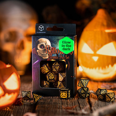 Halloween Pumpkin - Jack O’Lantern Dice Set (Q-Workshop) (SHAP02)